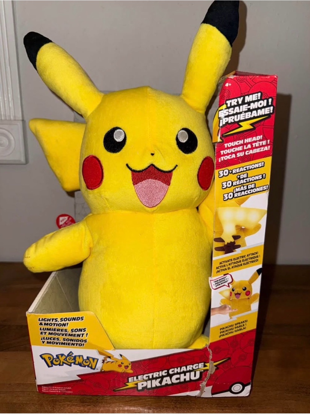 Pokémon Electric Charge Pikachu Interactive Plush – Lights, Sounds & Motion